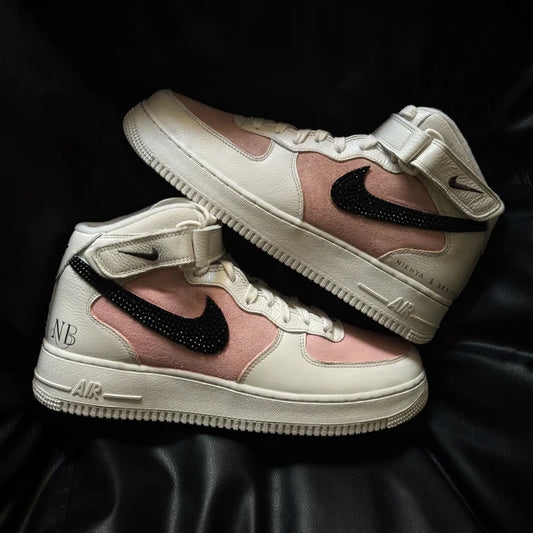 NIKE AIR FORCE 1 MID X PASTEL BLING SWOOSH OPEN BOX UNUSED