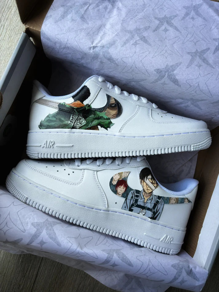 NIKE AIR FORCE 1 X LEVI X ACKERMAN ATTACK ON TITAN OPEN BOX UNUSED