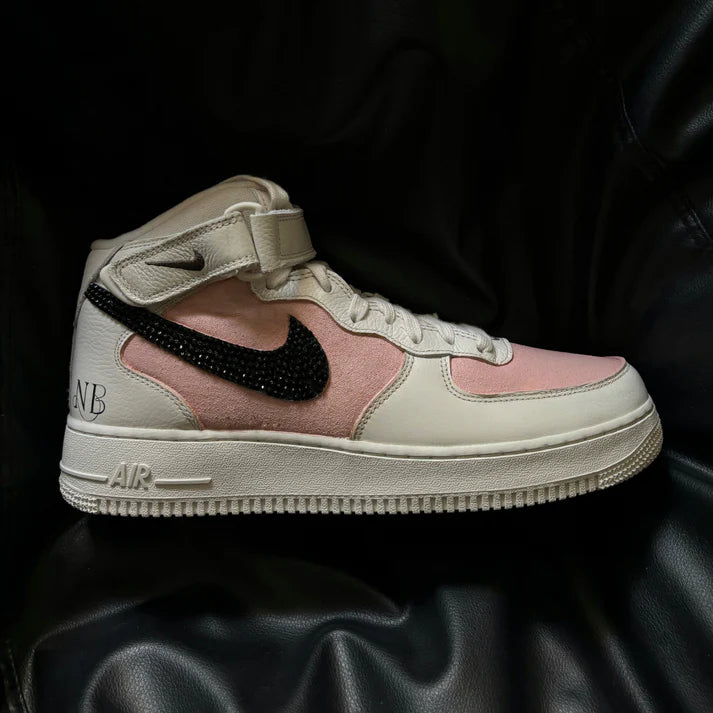 NIKE AIR FORCE 1 MID X PASTEL BLING SWOOSH OPEN BOX UNUSED