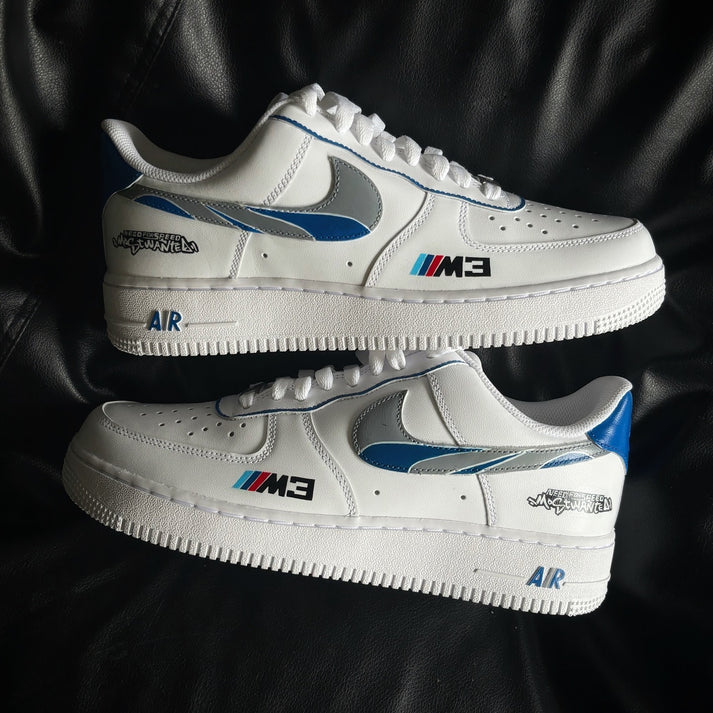 NIKE AIR FORCE 1 X M3 GTR NFS MOST WANTED OPEN BOX UNUSED