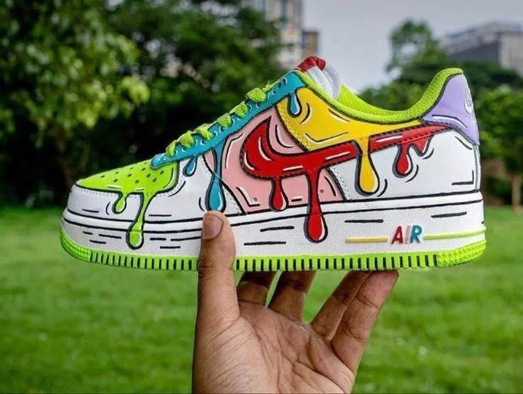 CUSTOM HAND PRINTED NIKE AIR FORCE 1 OPEN BOX UNUSED