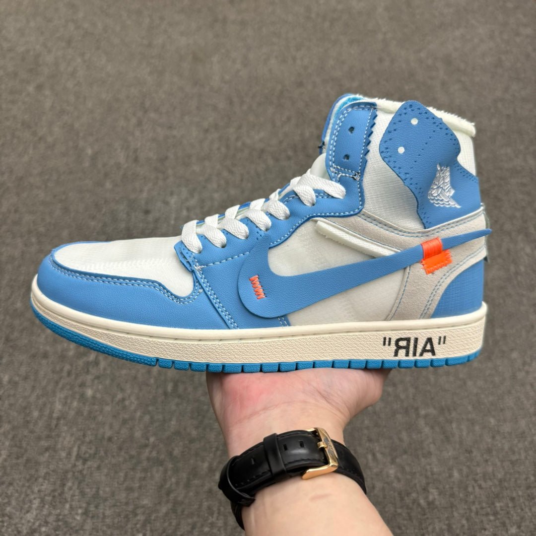 NIKE AIR JARDAN 1 X OFF WHITE UNC BLUE OPEN BOX UNUSED