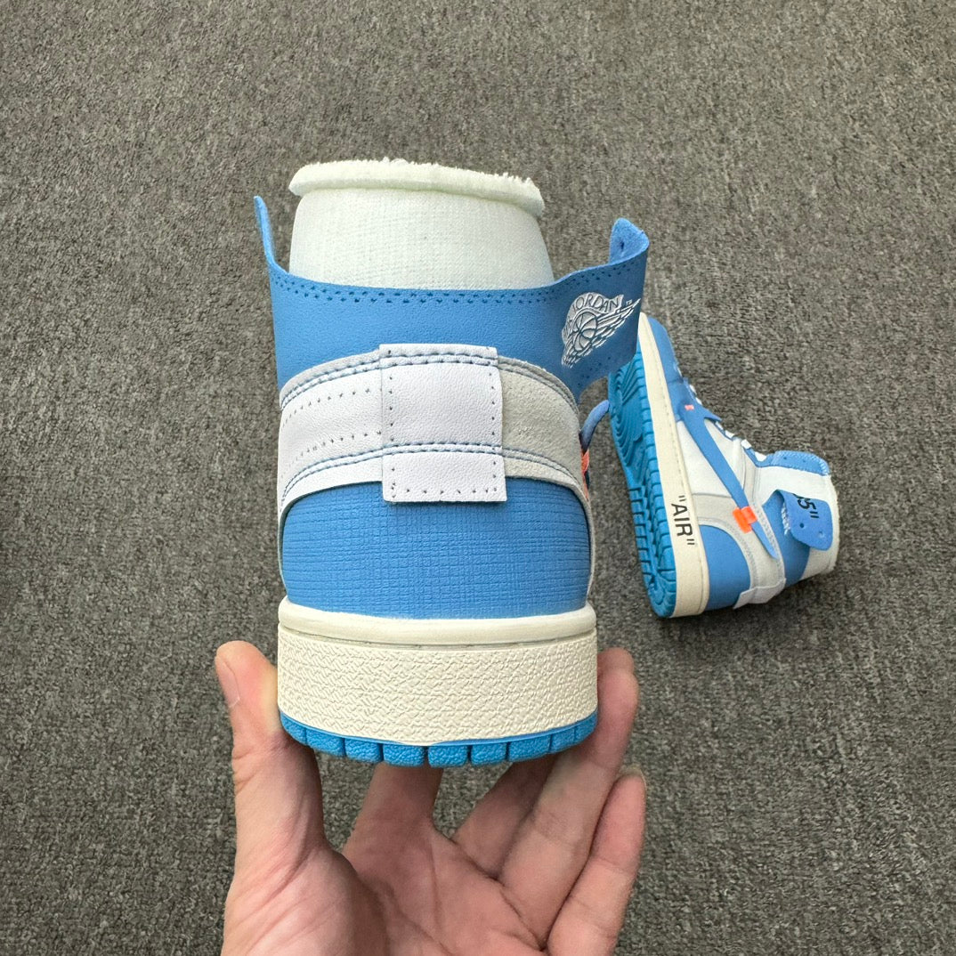 NIKE AIR JARDAN 1 X OFF WHITE UNC BLUE OPEN BOX UNUSED