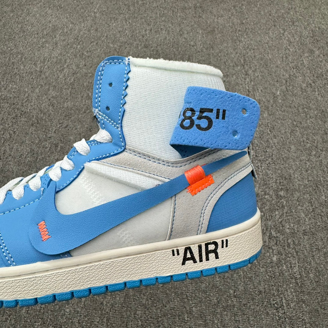 NIKE AIR JARDAN 1 X OFF WHITE UNC BLUE OPEN BOX UNUSED