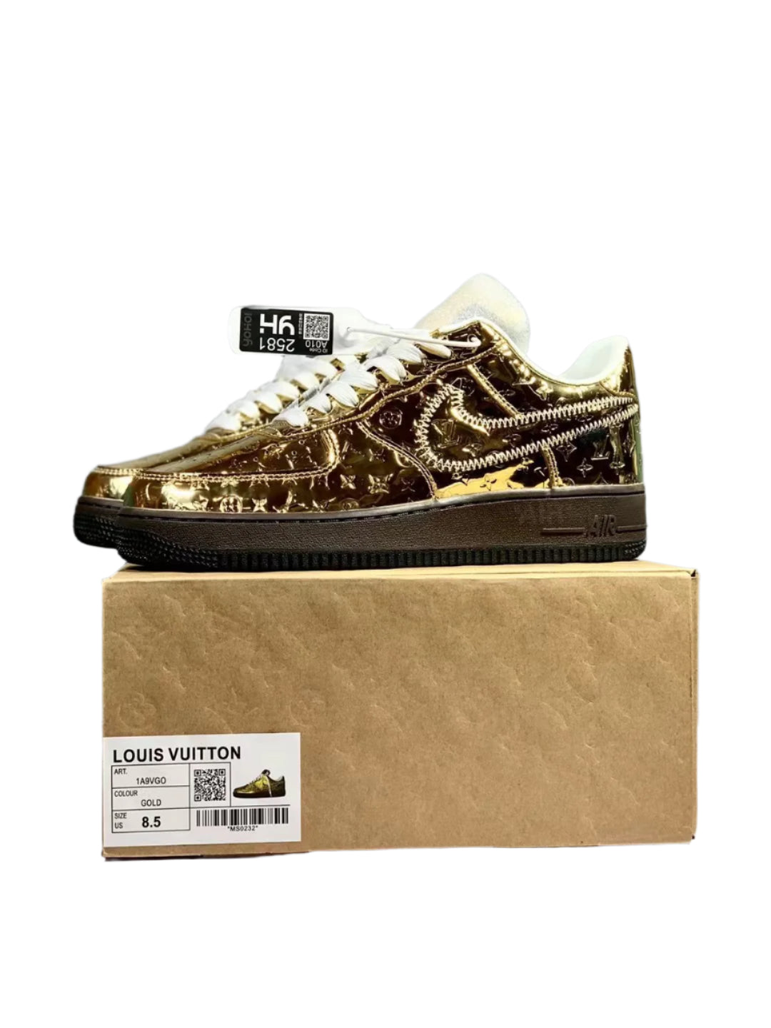 LOUIS VUITTON X NIKE AIR FORCE 1 LOW OPEN BOX UNUSED