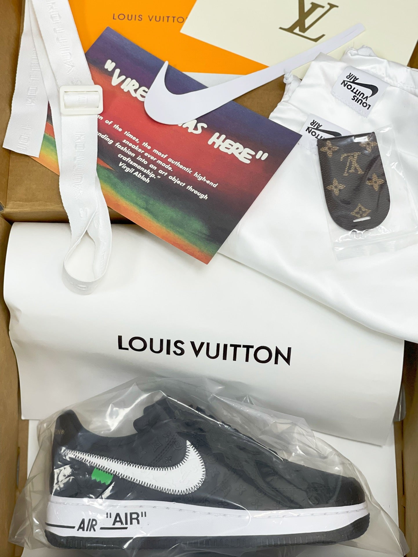 LOUIS VUITTON X NIKE AIR FORCE 1 LOW OPEN BOX UNUSED