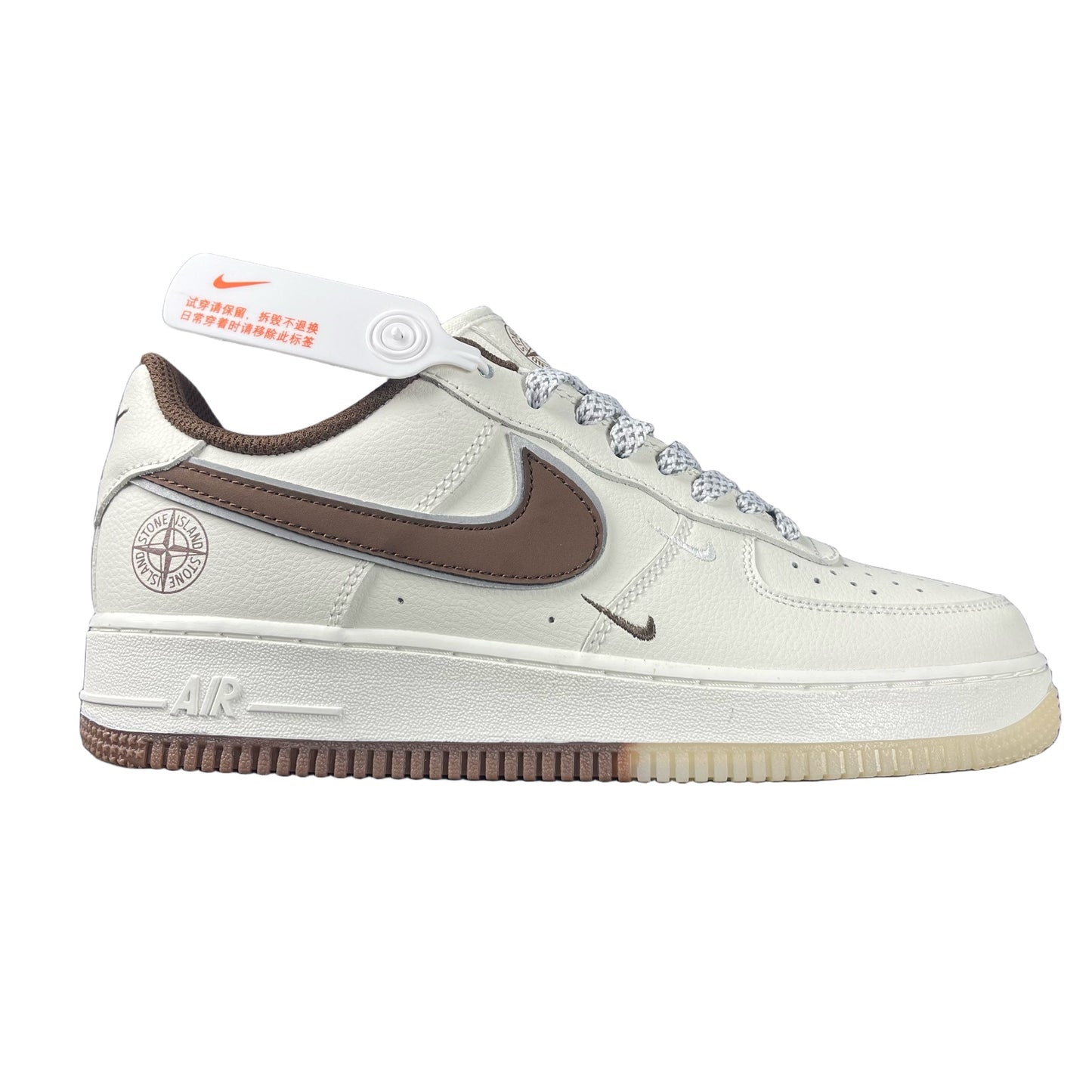 NIKE AIR FORCE 1 LOW WHITE/BROWN  OPEN BOX UNUSED