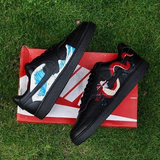 NIKE COURT VISION X DRAGON AND WAVES OPEN BOX UNUSED