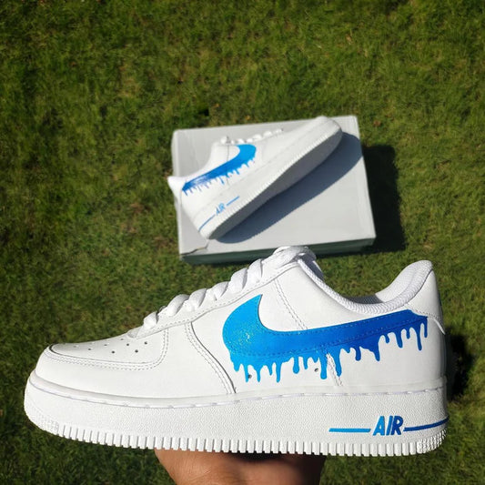 NIKE AIR FORCE 1 X BLUE DRIP OPEN BOX UNUSED