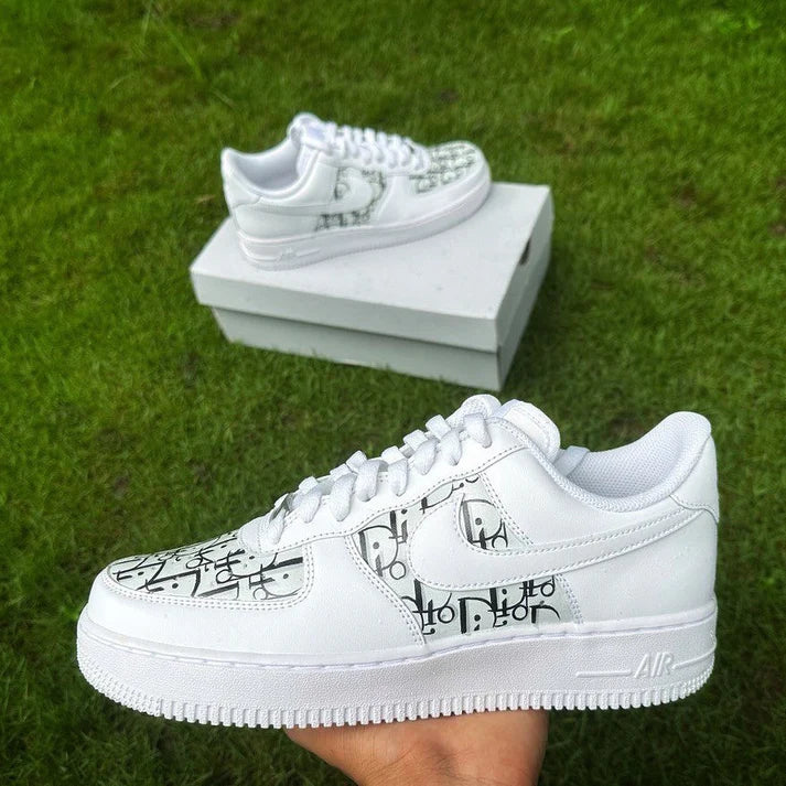 NIKE AIR FORCE 1 X DIOR CUSTOM OPEN BOX UNUSED